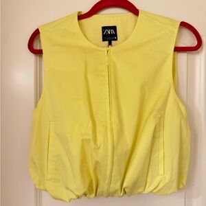 Zara yellow zipper top
